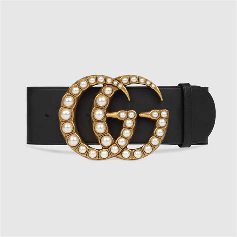 gucci belt with pearl buckle.